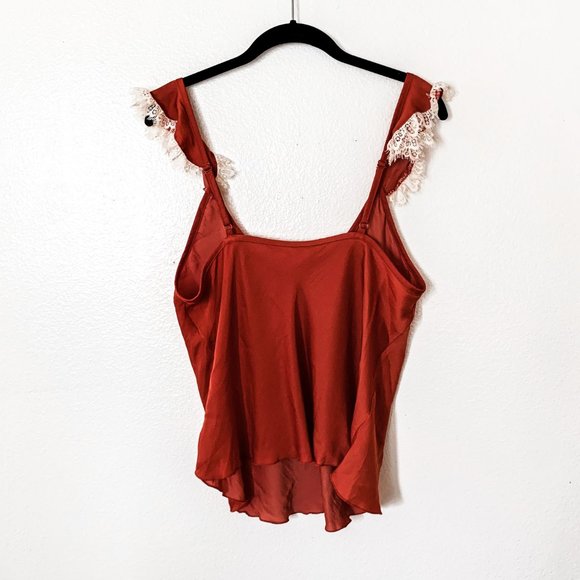 Free People NWOT Orange Wake up Lace Strap Tank - Picture 5 of 5